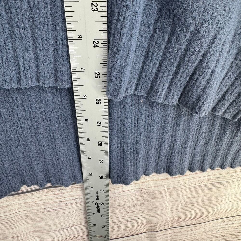 Free People High Low Boxy Oversized Sweater Womens Small Blue Rough Seam - Picture 12 of 12
